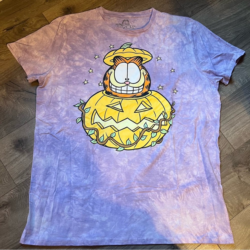 Cakeworthy Garfield Pumpkin Tie Dye Tee